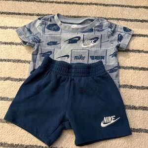 Nike Blue Graphic Tee and Shorts Set